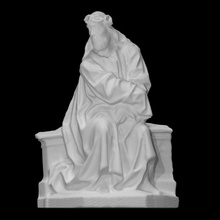 Christus gekrönt Dornen Scan Carving Krone Skulptur Bibel sitzend Dorn Kreuzigung Eiche 3d print model - Mito3D