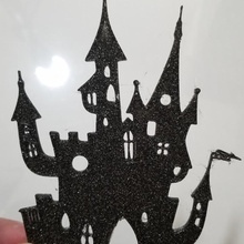 halloween castle silhouette 3d print model - Mito3D