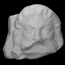 teatral máscara escanear antiguo cara escultura mármol comedia teatro drama tragedia 3d print model - Mito3D