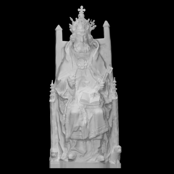 st peter scan key carving sculpture statue pope church seated regalia saint apostle oak heaven 3D print model - Mito3D