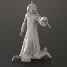 Kürbis Charakter Halloween Garten Grusel Schädel gruselig 3d print model - Mito3D