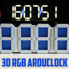 3d rgb arduclock & garden clock arduino electronics led light lighting time animation infinity pcb neopixel wall 7segment 3d print model - Mito3D
