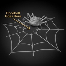 halloween spider doorbell decoration & garden 3d cartoon costume door funny scary spooky web 3d print model - Mito3D