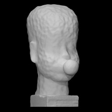 head chewing gum bubble scan modern portrait sculpture male abstract 3d print model - Mito3D