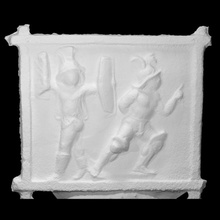 gladiators scan fighter helmet mythology sculpture shield sword warrior emperor 3dprint 3dscan gladiator circus terracotta carved 3d print model - Mito3D