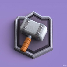 master ii - badge clash royale hammer league official super cell 3d print model - Mito3D
