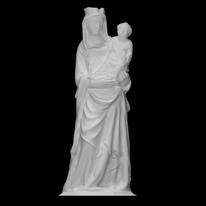 vergine bambino frammento scansione intaglio femmina Gesù scultura statua Cristo noce 3D print model - Mito3D