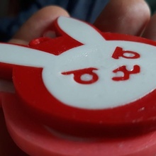 dva aşırı izleme anahtarlık tavşan 3d print model - Mito3D