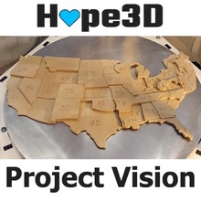 projeto visão EUA braille mapa acessibilidade Educação 3dprinting tátil dispositivo deficiente visual braile hope3d 3d print model - Mito3D