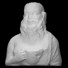 sátiro figurilla escanear antiguo busto retrato escultura cabra masculino alivio mito 3d print model - Mito3D