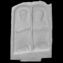 funéraire stèle analyse ancien figure sculpture couple Masculin soulagement 3d print model - Mito3D