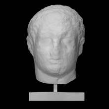 male head fillet scan ancient man portrait sculpture limestone fragment 3d print model - Mito3D
