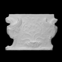 trapezoforos mesa apoyo escanear tallado mueble interior escultura mármol alivio fragmento 3d print model - Mito3D