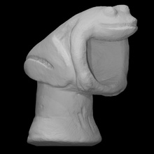 arcilla fumar tubo rana efigie escanear historia tabaco arqueología 3d print model - Mito3D