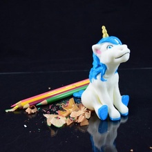 sitting unicorn pencil sharpener & garden fantasy office school toy magic horse collectable color poop 3d print model - Mito3D
