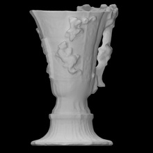 libation cup scan carving vessel rhino relief horn pottery jag 3d print model - Mito3D