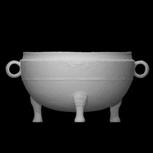 vessel cover base scan ancient bowl bronze houseware handles pottery 3d print model - Mito3D