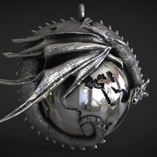 dragon pendant & garden charm earth jewelry 3d print model - Mito3D