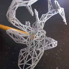 wire-frame deer head toys & games art frame sculpture wire difficult 3d print model - Mito3D