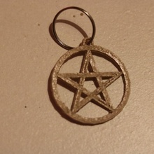 pentagram keychain quick simple witch haloween 3d print model - Mito3D
