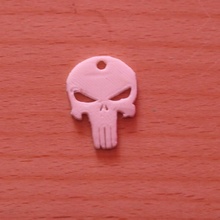 punisher keychain cool halloween kids quick simple skull small 3d print model - Mito3D