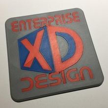 enterprise xd design logo coaster company 3dprinted personalised 3d print model - Mito3D
