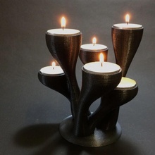 twin trio candelabra & garden furniture kitchen lighting candles homewares 3d print model - Mito3D
