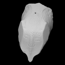 scolpito acqua bufalo scansione viso ritratto cranio maschio sollievo astratto 3d print model - Mito3D