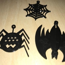 cadılar bayramı eğlence küpe mücevher ağ yarasa örümcek kulak 3d print model - Mito3D