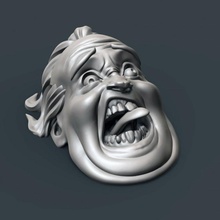 decapitated screaming head store decoration halloween man 3 3d print model - Mito3D