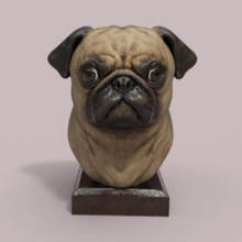 pug statue toys & games cute dog dogs pugs 3d print model - Mito3D