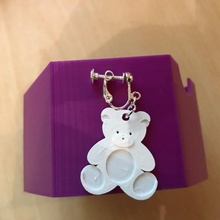 teddy bear earrings charm jewellery avalible multi colour print fun earring 3d print model - Mito3D