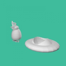 tavşan kanka fincan tabağı funda m tinkercad 3d print model - Mito3D