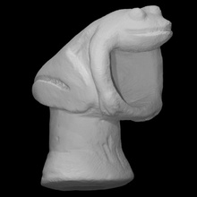 arcilla fumar tubo rana efigie escanear animal decoración figura historia escultura cerámico tabaco arqueología 3d print model - Mito3D