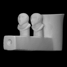 Roca tubo escanear decoración figura hombres fumar masculino sentado tabaco 3d print model - Mito3D