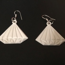 dimond charm earrings fun jewellery 3d print model - Mito3D
