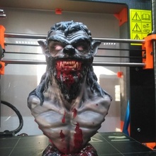 Werwolf Büste Halloween Skulptur 3d print model - Mito3D