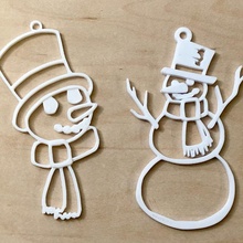 snowman ornaments christmas ornament winter holiday snowmen 3d print model - Mito3D