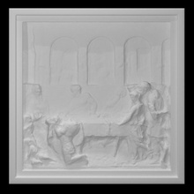 feast herod scan head sculpture bronze story church scene relief cast baptist 3d print model - Mito3D