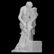 musa monumento assobiador Varredura fêmea figura escultura gesso funerária cortina 3d print model - Mito3D