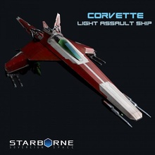 korvet ışık saldırı gemi starborne yedek parçalar Sanat oyun tabanca silahlar roket Bilim Uzay bilimkurgu desteksiz kurgu boşluk destek yok Gameart mmo 3d print model - Mito3D
