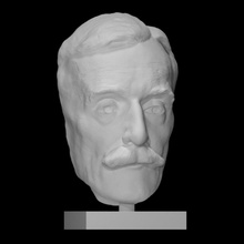 head andrew william mellon scan portrait sculpture marble mustache terracotta financier 3d print model - Mito3D