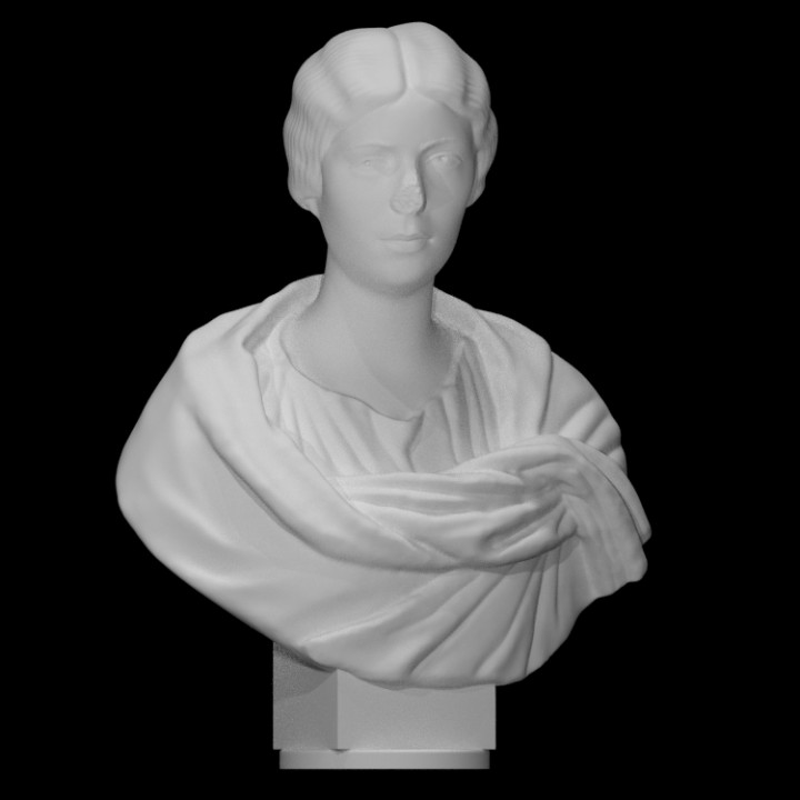 portrait bust woman scan ancient female sculpture statue marble 3D print model - Mito3D
