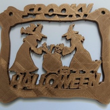 Halloween plaque 3d print model - Mito3D
