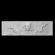 mascarar enlutado centauros portões inferno Varredura arquitetura criatura cara escultura masculino dante alívio relevo mito fragmento divino 3d print model - Mito3D