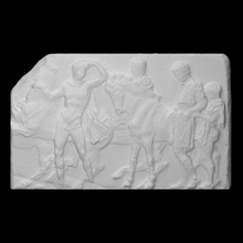 smontato giovani preparazione cavalcata Partenone scansione antico scultura marmo figure cavallo maschio gioventù scena sollievo frammento architettura 3d print model - Mito3D