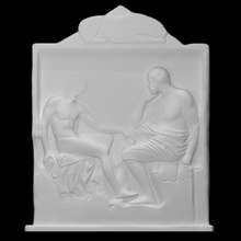 lapide agenor scansione antico corpo figura uomo scultura calcolo barba maschio tomba sollievo funerario tendaggi deceduto 3d print model - Mito3D