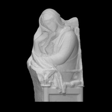 mármore estela grave marcador mulher Varredura antigo fêmea figura escultura jovem funerária cortina 3d print model - Mito3D