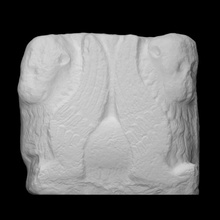 capital doble emblema león Santo marca escanear animal arquitectura decoración retrato escultura alivio 3d print model - Mito3D
