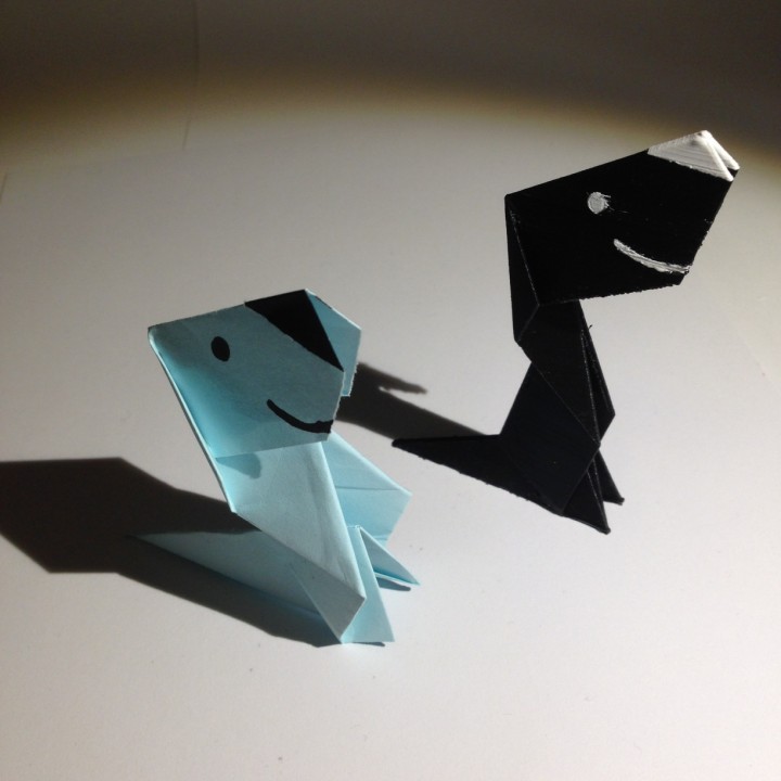 Japon kağıt katlama sanatı köpek 3D print model - Mito3D